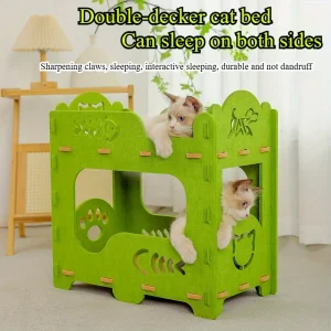 1/2 Double Cat Scratch Bed - 2-in-1 Design (Bed and Claw Board) | Wear-resistant, debris-free, spacious and comfortable