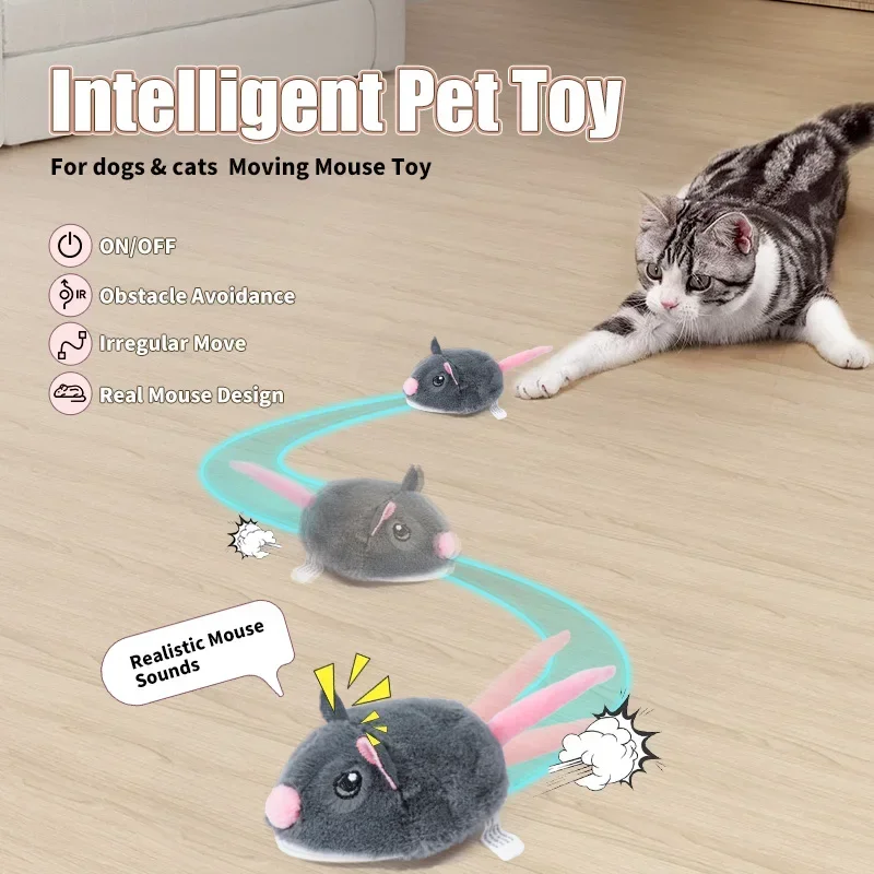 Electric Interactive Mouse Cat Toys Funny Plush Toy Smart Pet Interactive Movement Toys Fast Moving Pet Cat Accessories - Image 2
