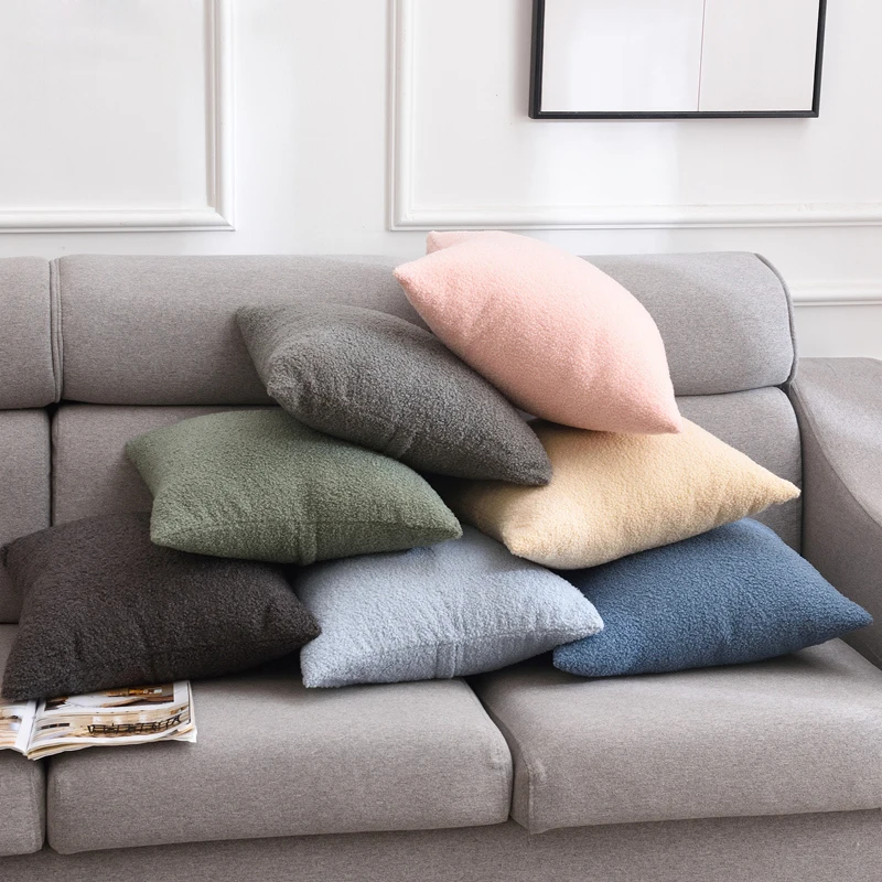 Multi-color Teddy Faux Fur Cushion Cover Living Room Sofa 30x50 Throw Pillow Cover Ultra Soft Pillowcase White Funda Cojin Hogar - Image 4