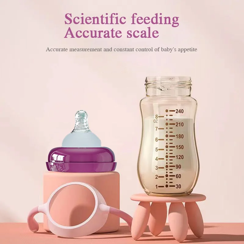 Newborn Cat Lid Wide Mouth PP Bottle, 240ml Baby Anti-flatulence Bottle, Thickened and Drop-proof, Inverted without Leakage - Image 3
