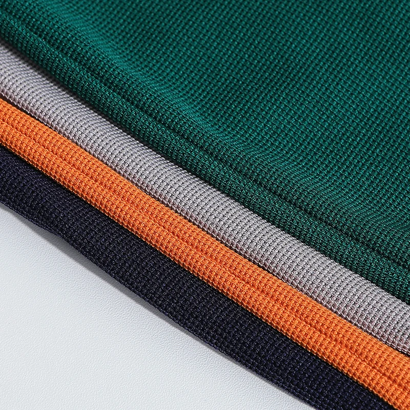 1/4 Piece Summer Autumn New Children's Solid Color Simple Waffle Grid Long Sleeved T-shirt Boys And Girls Fashionable Casual Top - Image 4