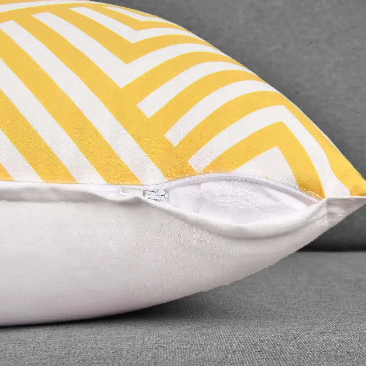 Yellow white geometric short plush pillowcase sofa cushion cover home decoration can be customized for you 40x40 45x45 50x50 - Image 5