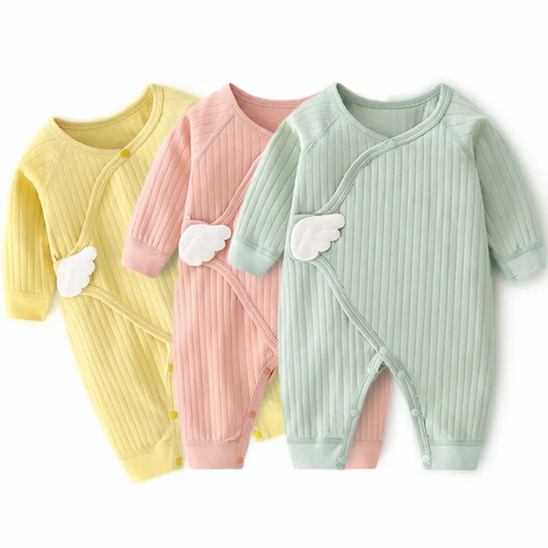 Newborn Baby Romper For Girls Boys Cotton Clothing Spring Autumn Infant Jumpsuit With Wing Casual Soft New Born Girl Boy Clothes