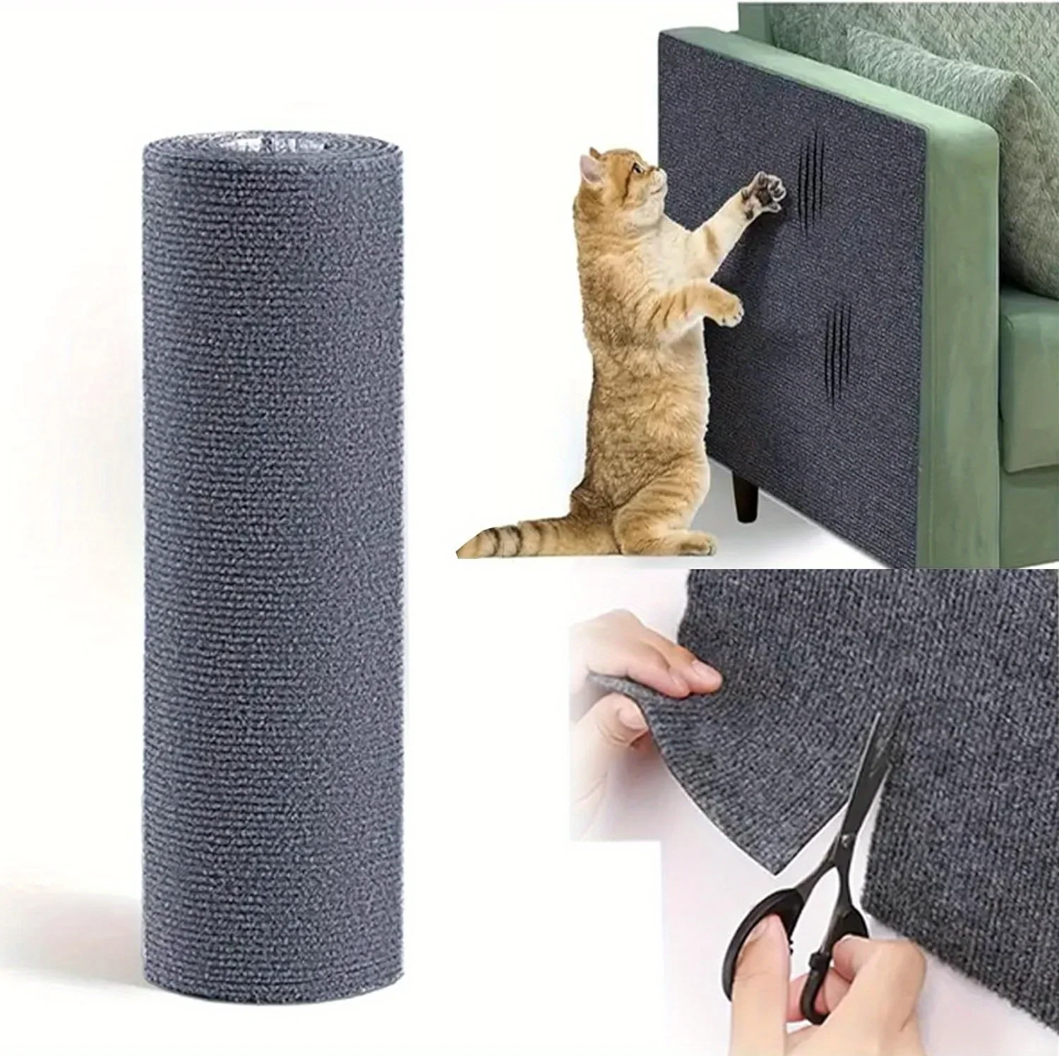 Self-Adhesive Anti Cat Scratch Sofa DIY Cats Scratch Protection Paws Sharpen Trimmable Carpet Cats Scratch Board Roll Shipment - Image 4