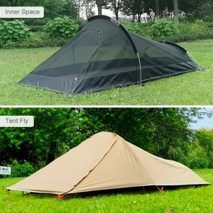 Outdoor Camping Tent Single Person Camping Tent Water Resistant Tent Aviation Aluminum Support Portable Sleeping Bag Tent