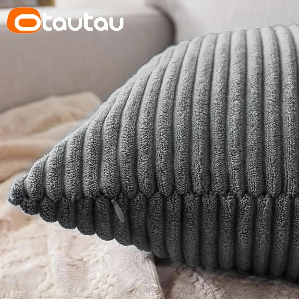 OTAUTAU Cotton Corduroy Cushion Cover Without Insert Throw Pillowcase 30x50/40x40/45x45/50x50/55x50/60x60cm KD024 - Image 4