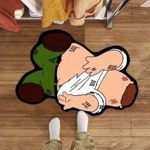 VIKAMA Cartoon Character Area Rug Anti-Slip And Easy-To-Clean Bathroom Floor Mat Bedroom Side Rug Creative Home Decoration
