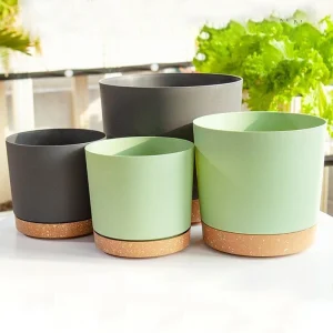 Plastic Flowerpot Flower Plant Pot Balcony Courtyard Potted Plants Bonsai Flowerpot with Drainage Home Garden Tray macetas