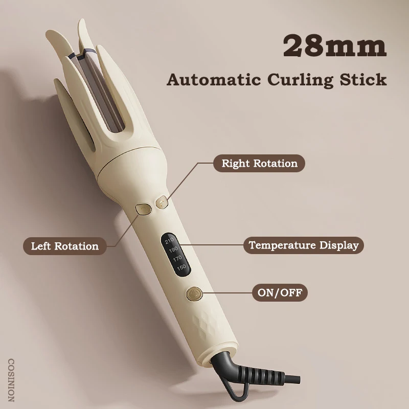 Automatic Hair Curler 28mm Negative Ions Electric Ceramic Curling Hair Stick Rotating Curl Waves Anti-Tangle Curling Iron Styler - Image 5