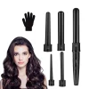 Portable 6-in-1 curling iron, multi-head tube changing perming device, multi-functional negative ion large wave curling comb