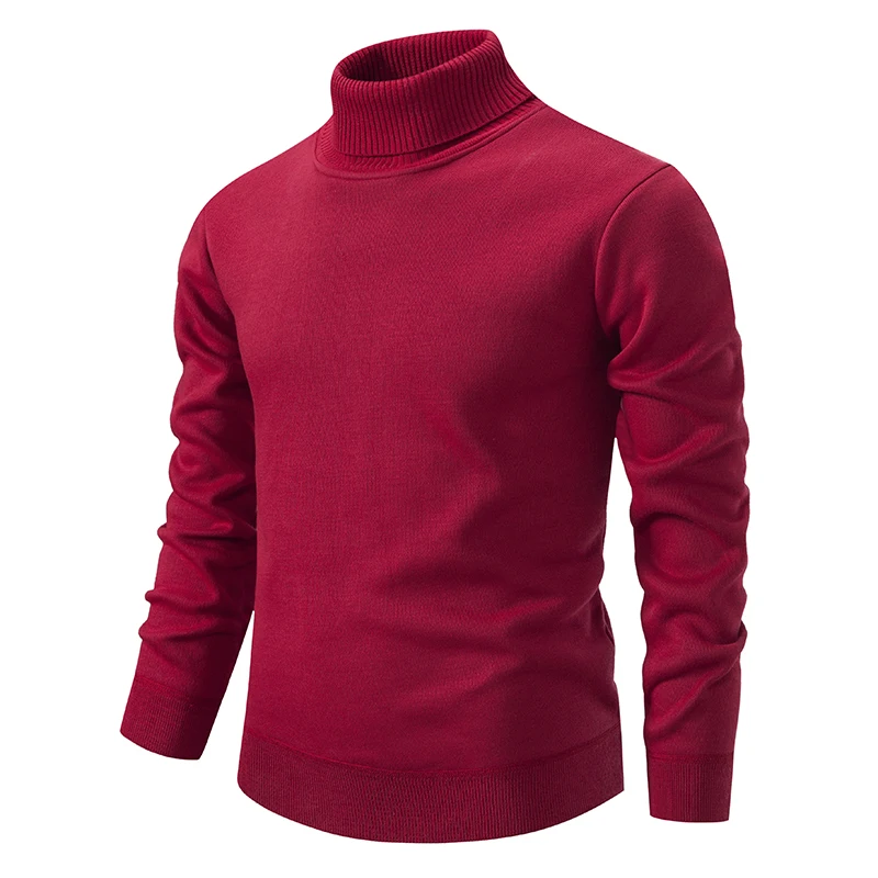 New Winter Turtleneck Sweater Thick Mens Casual Pullover Sweaters Solid Color Quality Warm Slim Turtleneck Sweaters Pullover Men - Image 5