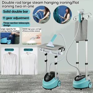 Large capacity 1.8L handheld parallel bar steam iron, 11 level adjustment, for all season clothing, quickly smoothing wrinkles