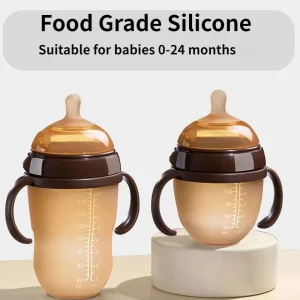 150/250ML Newborn Baby Bottles Silicone BPA Free Anti-Choke Anti-flatulence 0-24 Month Infant Milk Feeding Bottles With Handle