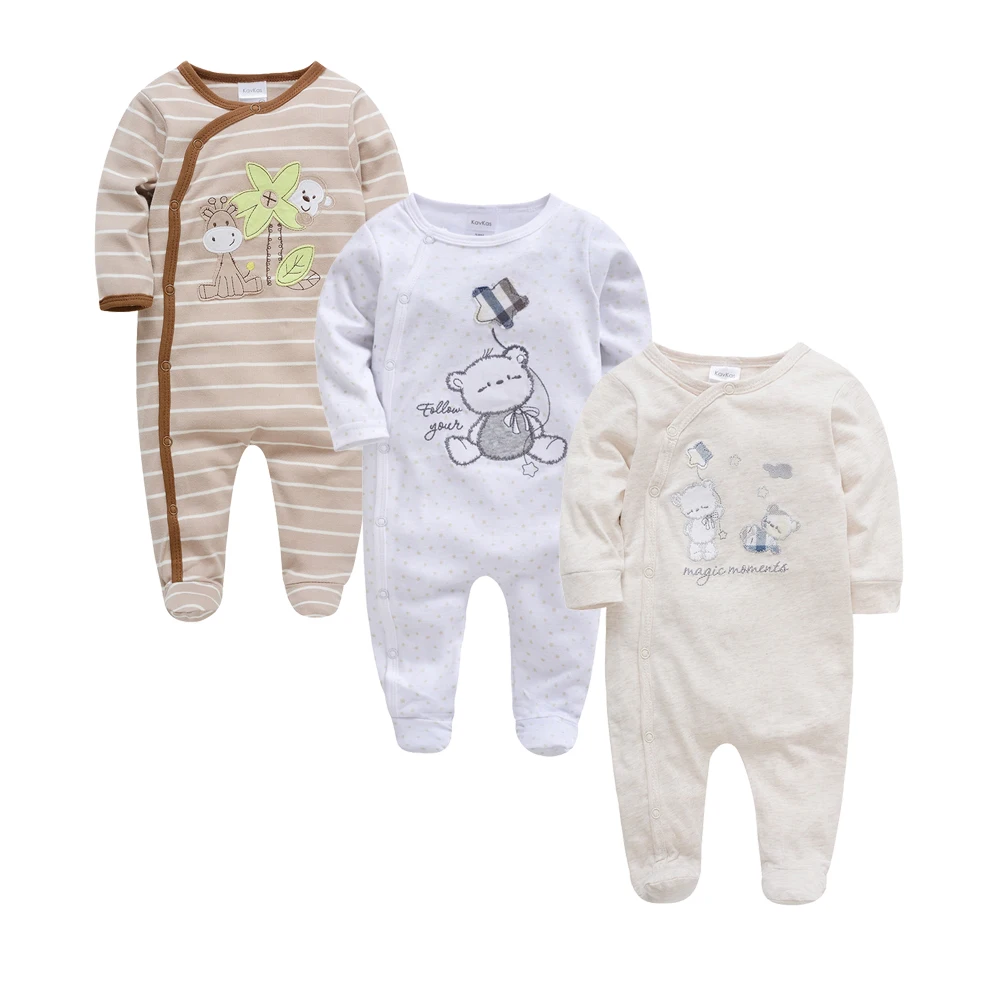 2025 3 pcs/lot Baby Boy Girls Rompers 100% Cotton Long Sleeve Overalls 0-12 Months Cool Print Newborn Jumpsuit - Image 4