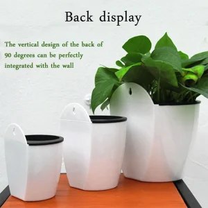 Wall-Mounted Indoor Automatic Water-absorbing Flowerpot Plastic Flowerpot Succulent Green Dill Small Green Plant Flower Pot