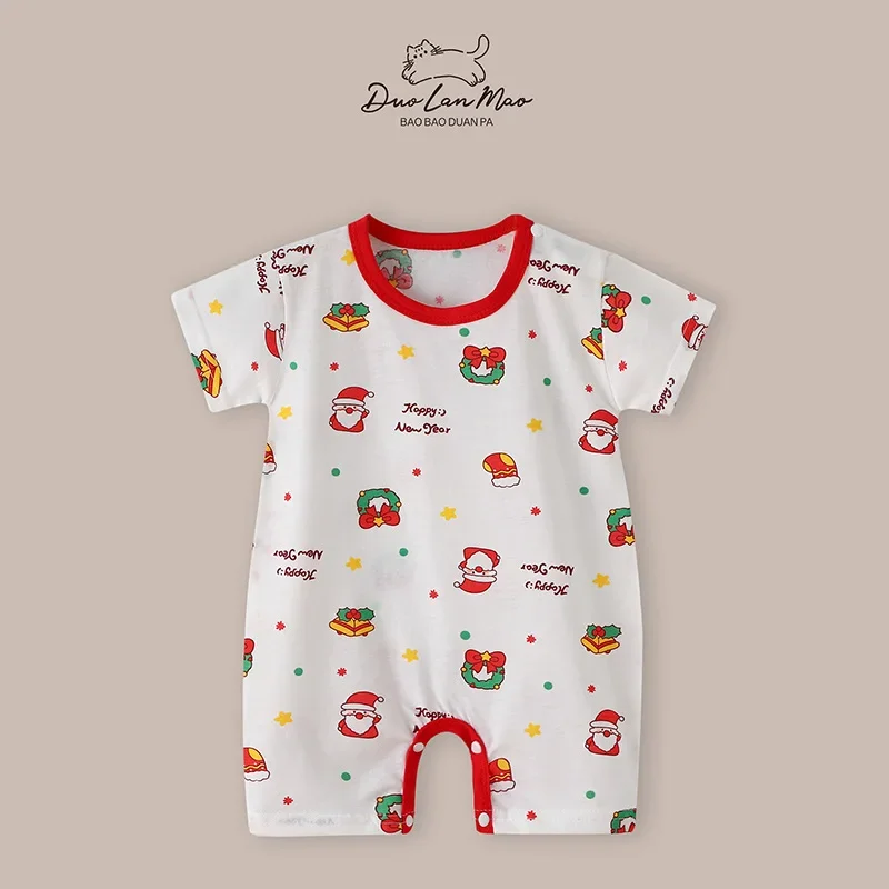 Baby First Christmas Costume Newborn Baby Boys Girls Thin Rompers Infant Short Sleeve Bodysuit Toddler Jumpsuit - Image 6