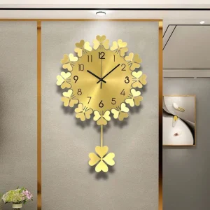 Swinging Wall Art Clock Carved And Hollowed Design Quiet Luxury Home Kitchen Office Decor