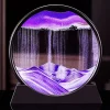 3D Moving Sand Art Picture Round Glass Deep Sea Sandscape Hourglass Quicksand Craft Flowing Sand Painting Office Home Decor Gift
