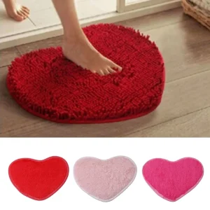 Love Heart Shaped Doormat Non-Slip Soft Microfiber Fluffy Bathroom Floor Area Rug For Bedroom Mat Carpets Living Room