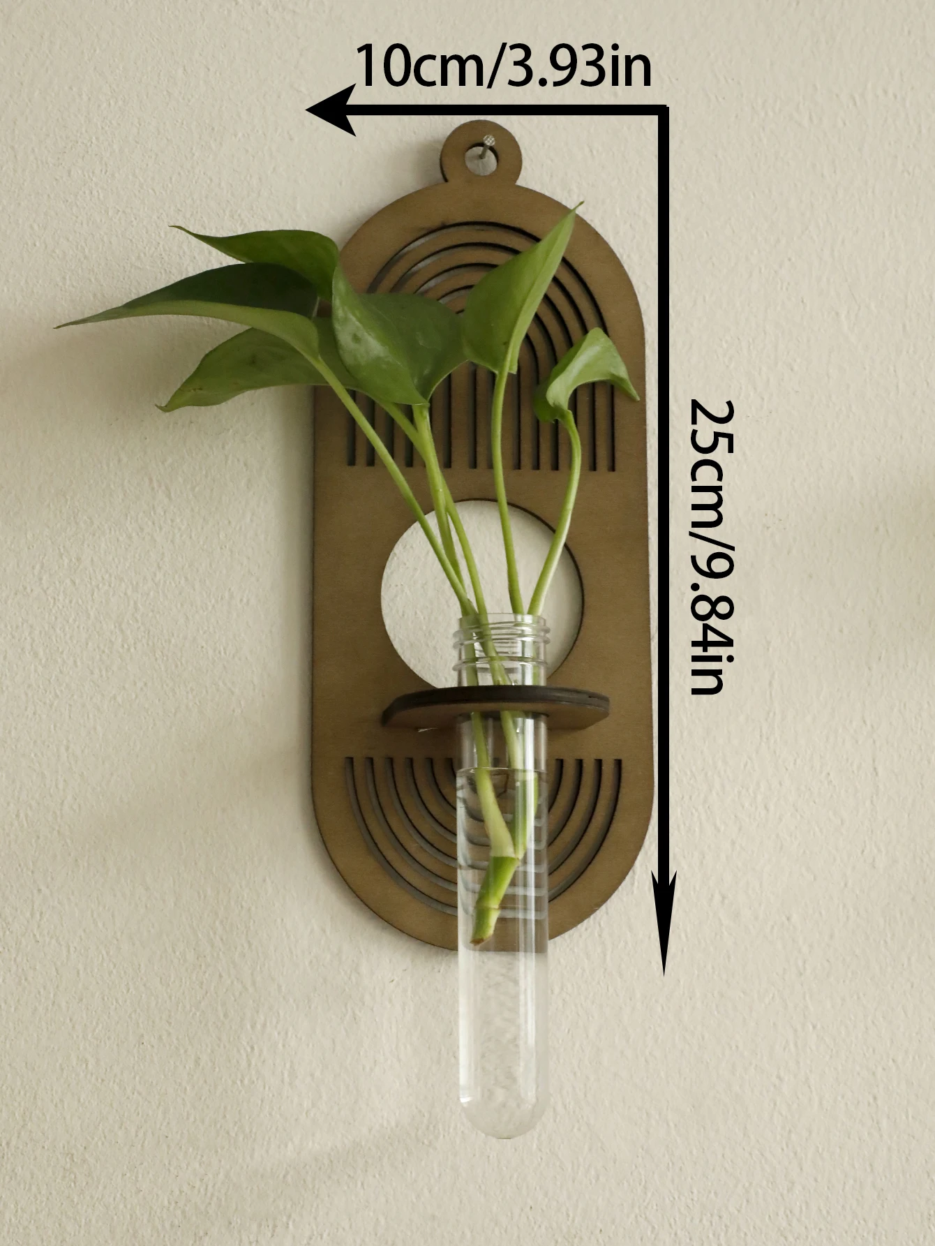 Wood Wall Vase for Green Plant Wall Mount Flower Vase Tube Boho Home Decoration Pastoral Style Plant Holder Living Room Ornament - Image 5