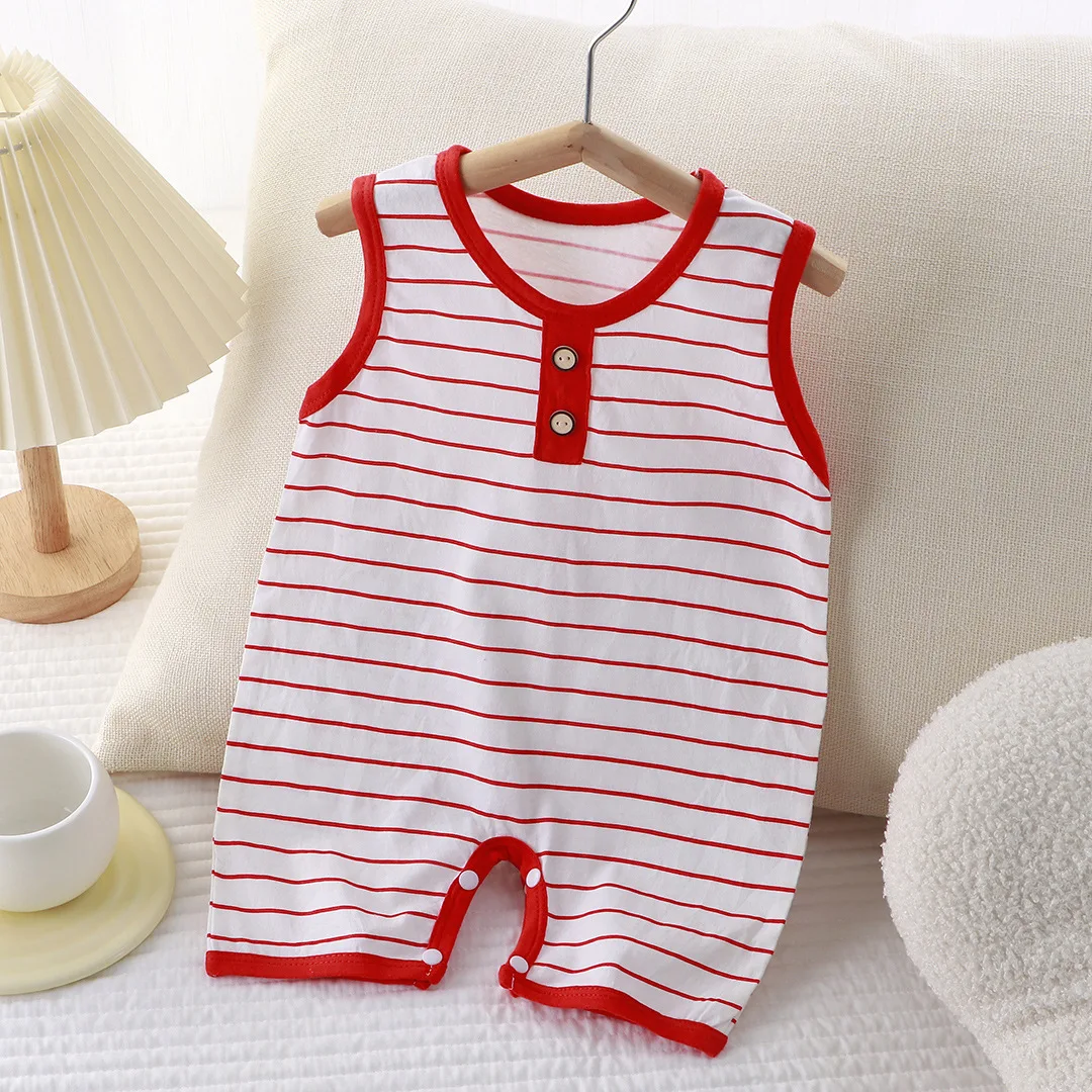 Summer Sleeveless Baby Rompers 0-2Y Striped Onesies for Newborn Baby Boy Infant Girl Striped Jumpsuit Baby Clothing - Image 3