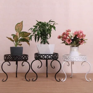Single layer iron art flower rack balcony green plant pot floor shelf Fashion creative flower pot rack