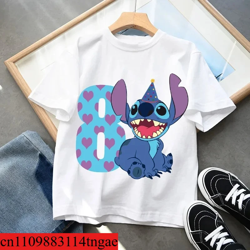Children 1-9 Birthday Kid T-Shirts Baby Party Number Shirt Clothing Cute Angel Tee Girl Boy Short Sleeve Clothes Top Gift - Image 5