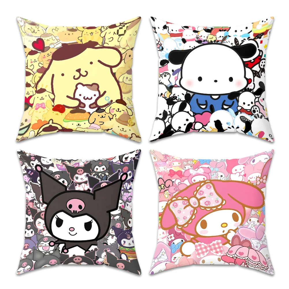 Pillows for Bedroom Bed Cushion Cover 45x45 Home Decor Sanrio Pillowcase Pillow Case Room Decorating Items Sofa Cushions Covers