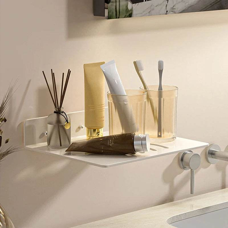 Steel Shelf Wall Mounted Floating Organizer Router Camera Projector Toiletries Storage Living Room Bathroom Office Metal Holder - Image 5