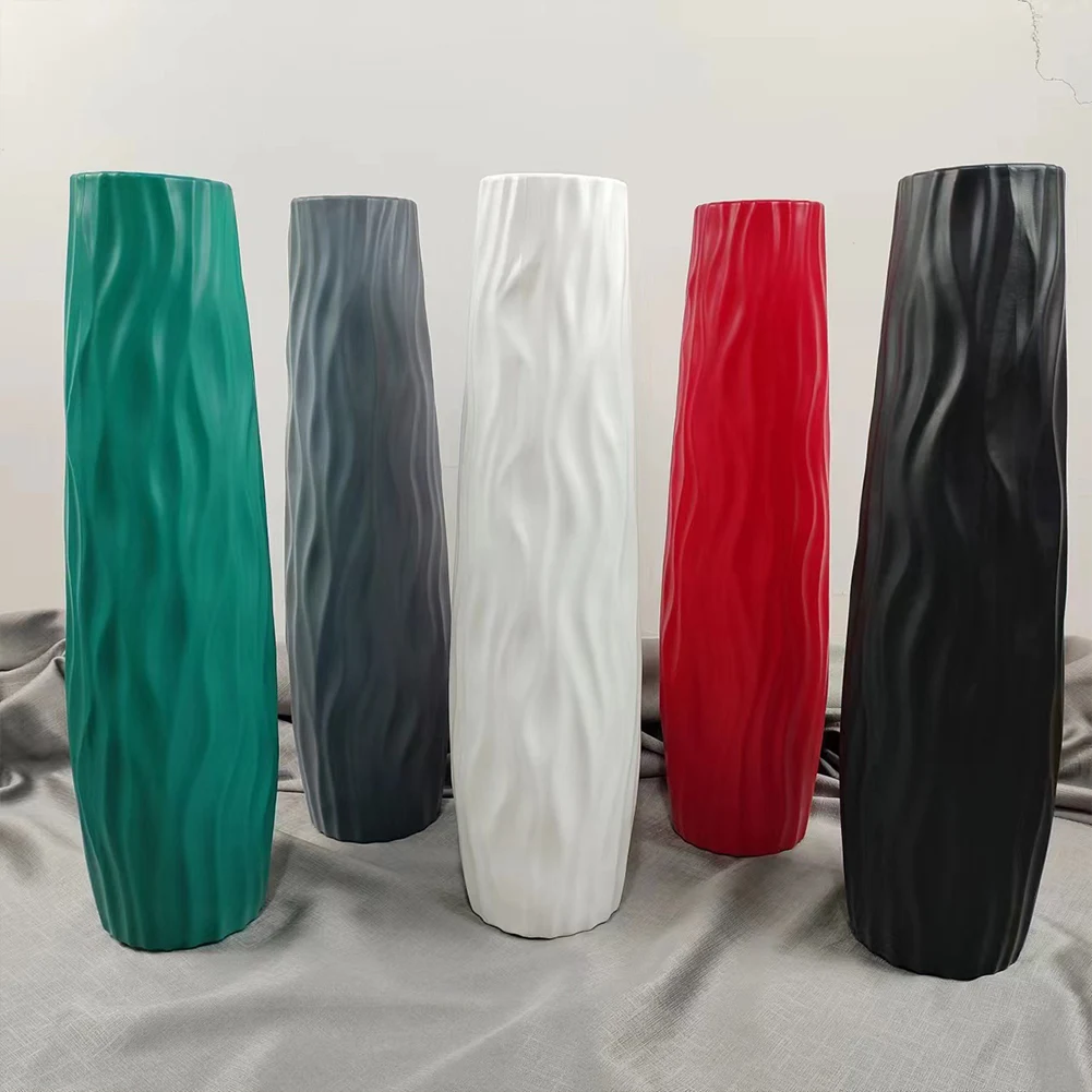 Large Floor Vase Tall Decorative Vase Textured Shatterproof Floor Standing Vase Exquisite Line Design Vases Living Room Decor - Image 3