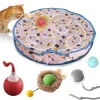 Interactive Cat Toys Ball Fast Rolling in Pouch Hide and Seek Kitten Toy Motion Activated Interactive Cat Toy for Indoor