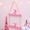 1/2-tier pink Hemp Rope Wooden Plant Flower Pot Tray Display Stand Storage Rack Wall Shelves Floating Wall Shelf Home Decoration