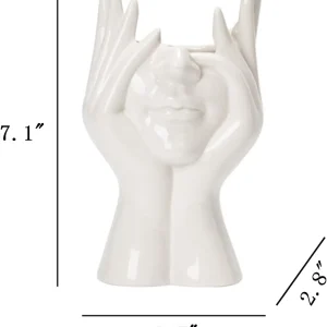 White Face Vase Unique Vase for Home Decor