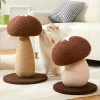 Mushroom Shape Sisal Rope Cat Scratcher, Durable Climbing Post & Play Toy for Indoor Cats, Non-Shedding Scratching Pole