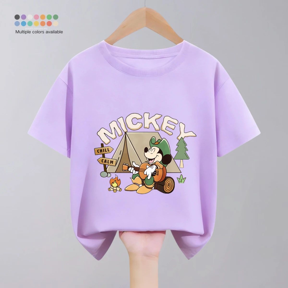 Mickey Mouse T-shirt For Kids Summer Clothing Printed Cartoon Cotton Short Sleeve Tops Tees Baby Girl And Boy Leisure T Shirts