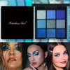 9-color Blue Eyeshadow Palette, Super Color Rendering, Long-lasting, Easy to Mix And Match, High-quality Pigments, Matte,Glitter