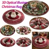 40cm Xmas Optical Illusion Rug Cute Christmas Rug Christmas 3D Illusion Rug for Holiday Living Room Bedroom Christmas Decor