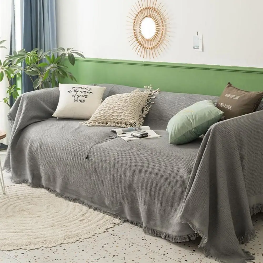 Cloth cover four seasons universal sofa cover full package full cover mat French ins wind cushion cover towel white girl feeling - Image 5