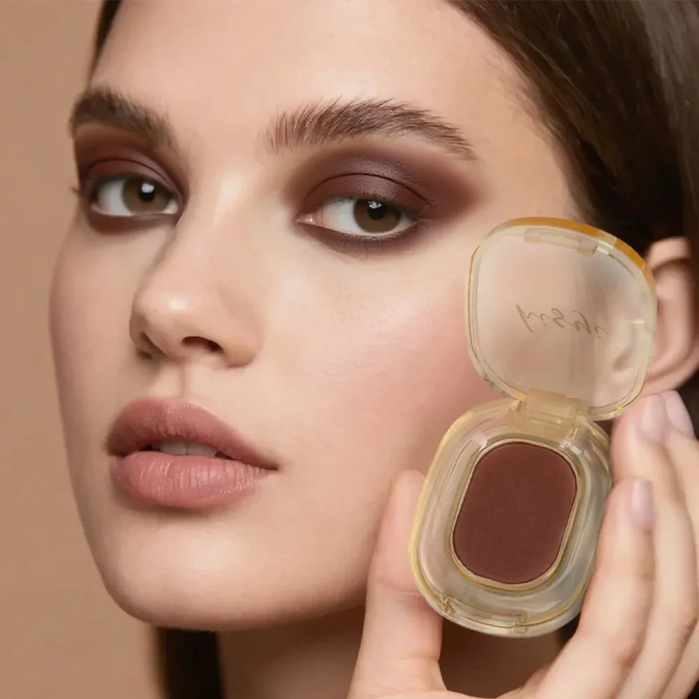 Long-lasting single brown smoky matte eyeshadow palette with shiny bright silk finish portable and easy to apply - Image 4