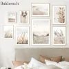 Dried Grass Canvas Poster Beach Sea Wall Art Reed Art Prints Dandelion Print Pictures Nordic Wall Posters Living Room Decoration