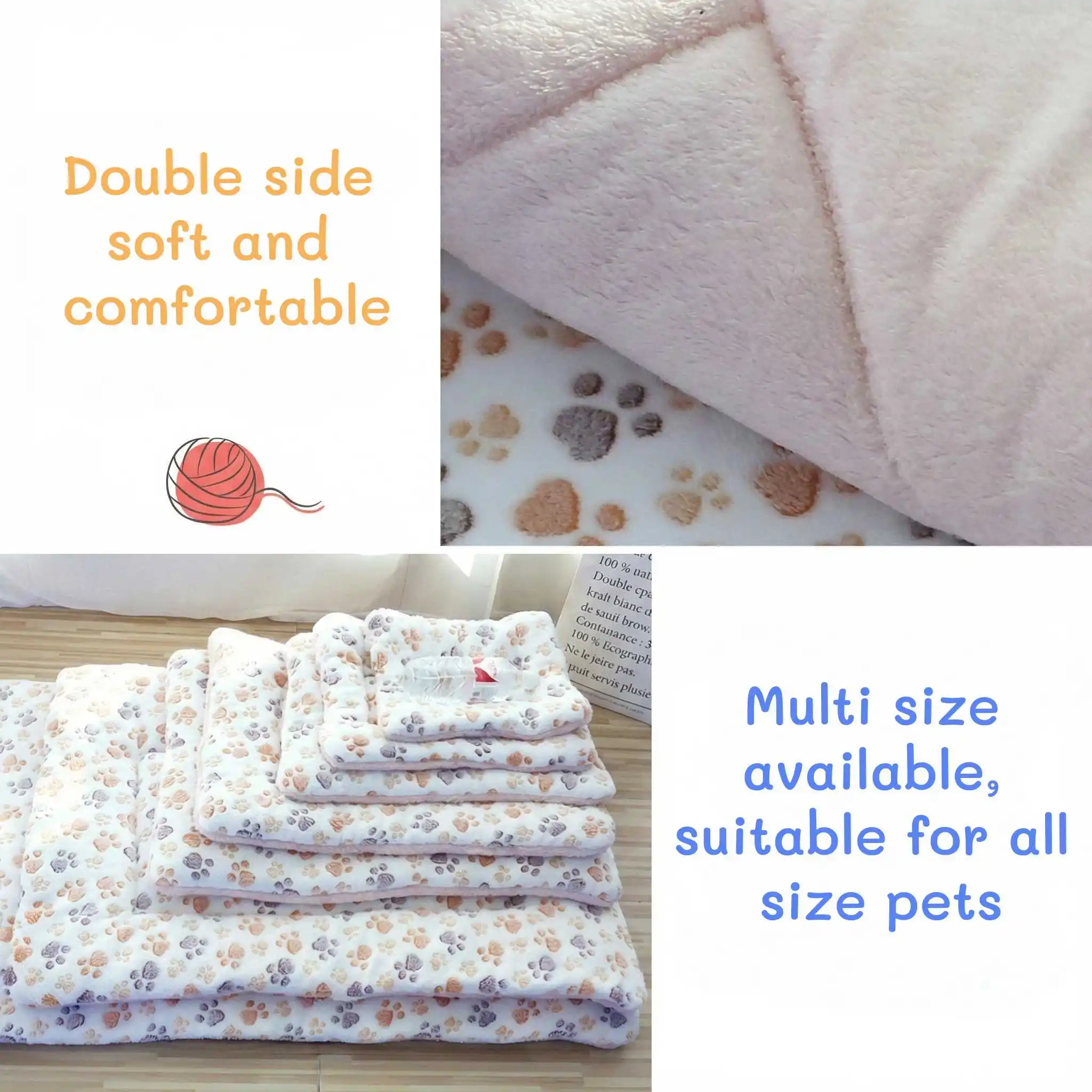 Durable Pet Blanket Plush Dog Sleeping Bed Mats Washable Cat Portable Sofa home travel suitable Warm Soft Flannel relax Towel