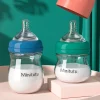 5.5oz high-boron-silica glass baby feeding bottle, wide-mouth feeding bottle, with nipple air balance hole/valve/glass bottle