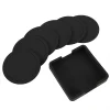 7pcs Non-slip Silicone Drinking Coaster Set Holder Cup Coaster Mat Set Black Round Silicone Mat Home Office Table Decor Cup Pad