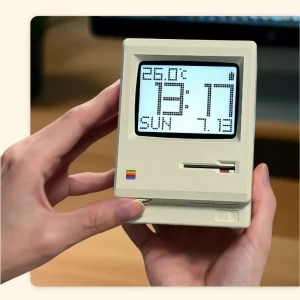 Retro Maclock Alarm Clock Creativity A Classic Student Desktop Ornament with A Digital Clock Design Keyboard Accessories Gift