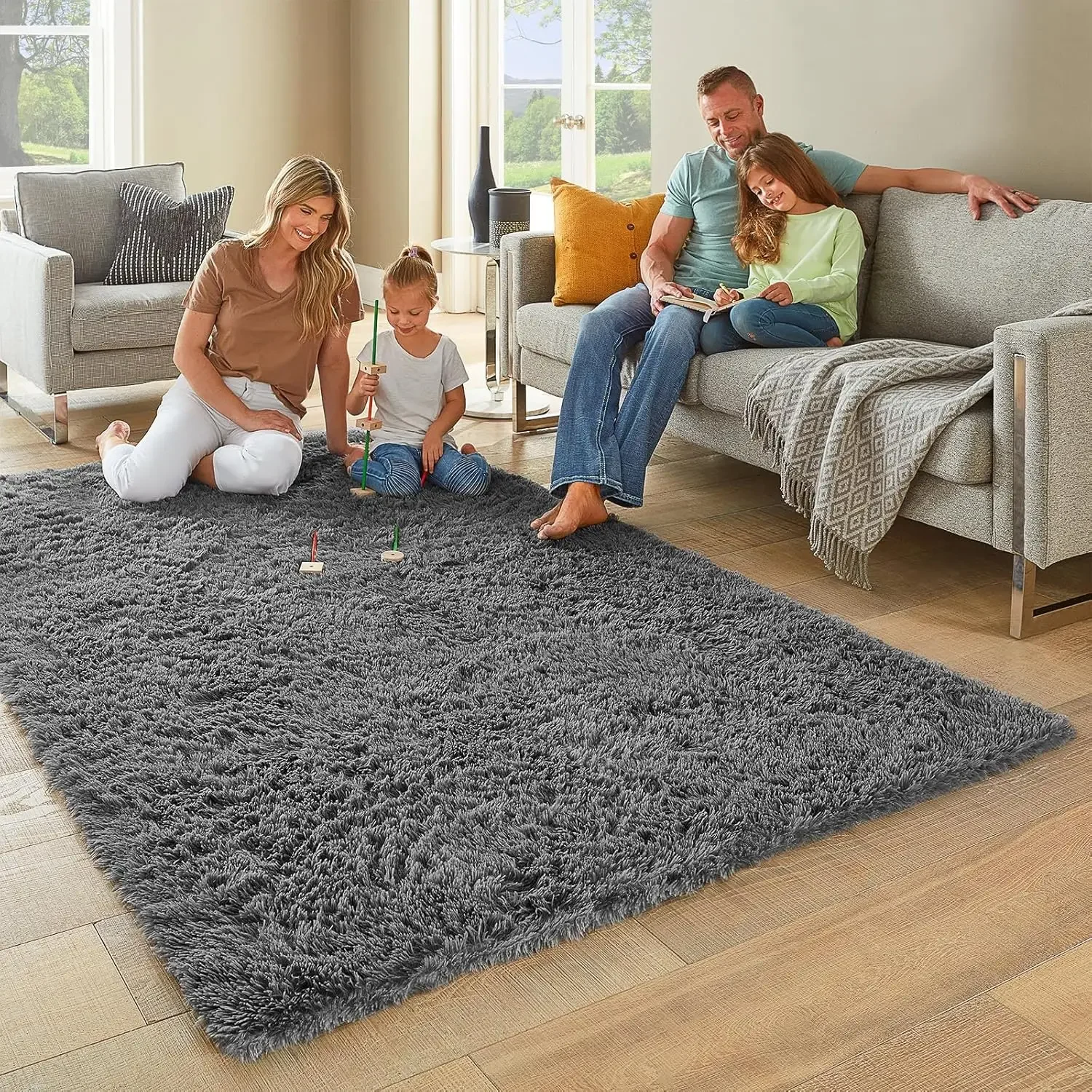 VIKAMA Modern Minimalist Plush Carpet For Soft Bedroom, Living Room, Indoor Floor Mat, Home Decoration, Children's Room Carpet - Image 2