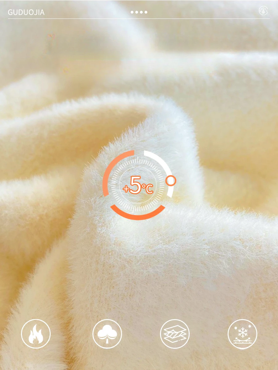 Women's Turtleneck Sweater Winter 2025 Retro with Velvet Lining Thickened Inner Wear Thermal Knitting Bottoming Shirt Pullovers - Image 6