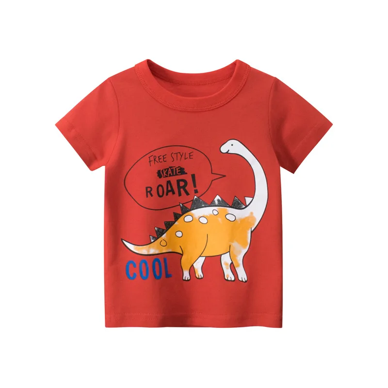 2 3 4 5 7 9 Years Summer Baby Boys Short Sleeve T-shirt Children Kids Cotton Cartoon Dinosaur Tops For Little Boys 9972 - Image 5