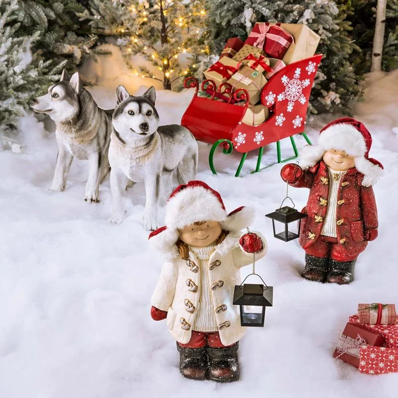 Christmas Children's Lantern Figurines Christmas Children's Lantern Sculpture Figurines Christmas Doll Lantern Decorations - Image 2