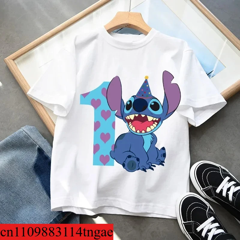 Children 1-9 Birthday Kid T-Shirts Baby Party Number Shirt Clothing Cute Angel Tee Girl Boy Short Sleeve Clothes Top Gift - Image 3