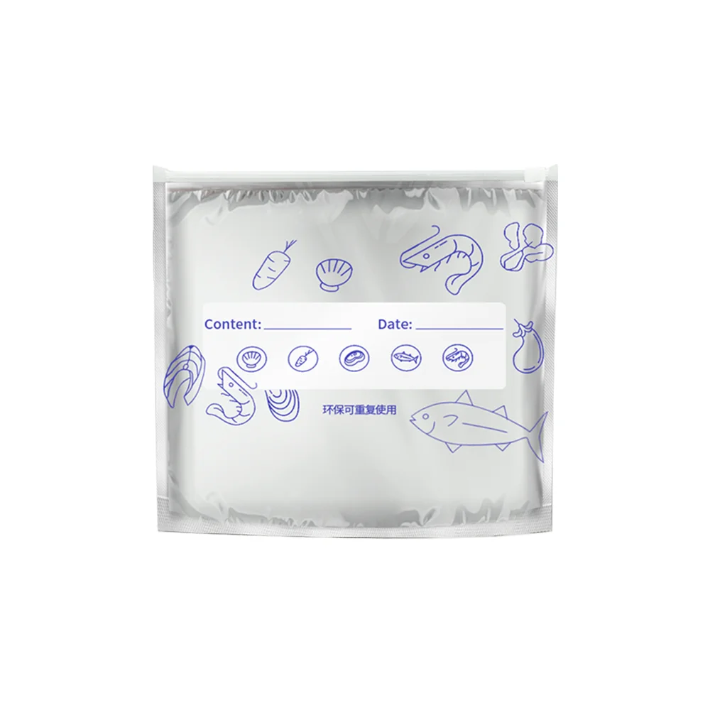 10pcs Food Grade Aluminum Foil Antibacterial Ziplock Bags for Fridge Freezer Meat Veg Storage, Holiday Party Home Use - Image 6